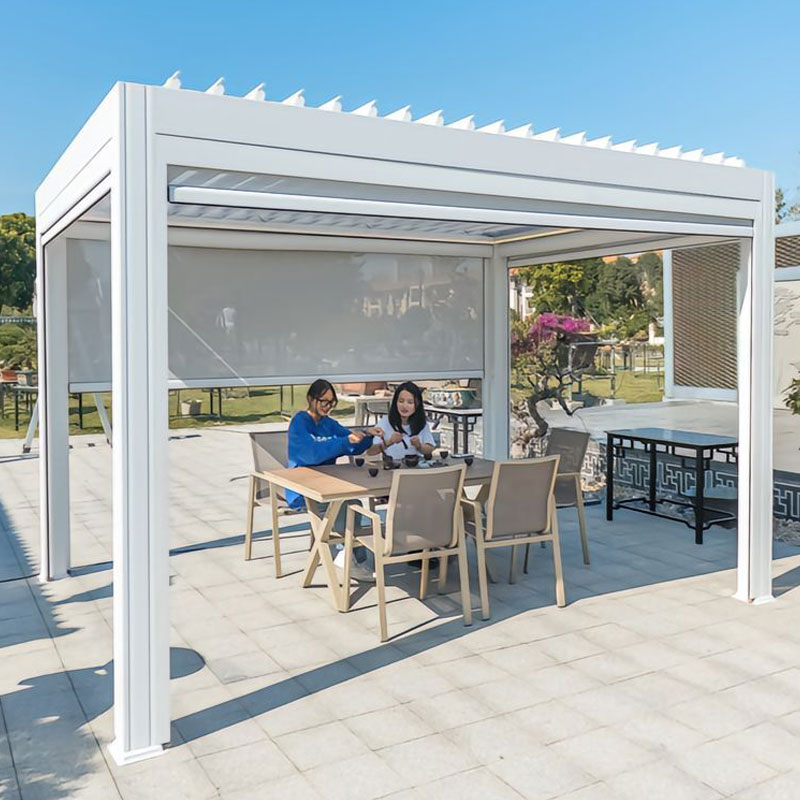 Pergola de toit à persiennes en aluminium rétractable motorisée