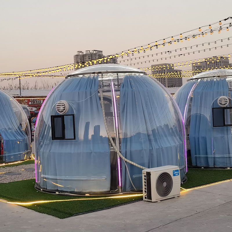 Maison en polycarbonate à bulles à cadre en plastique